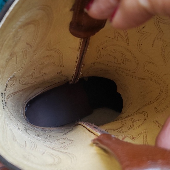 Acme Vintage Western Cowboy Boots brown leather Men's Size 8.5 M - Picture 10 of 16